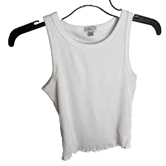 J.Crew Crewcuts Girls everyday tank top in vintage rib White Size XL CA371 - Picture 2 of 6